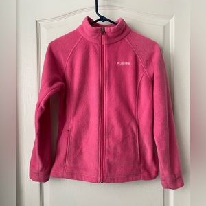 Columbia zip up pink fleece. Size large 14/16.